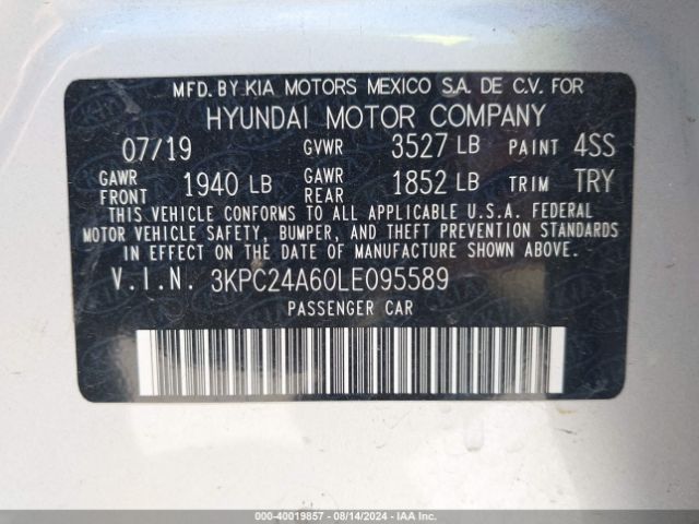 Photo 8 VIN: 3KPC24A60LE095589 - HYUNDAI ACCENT 