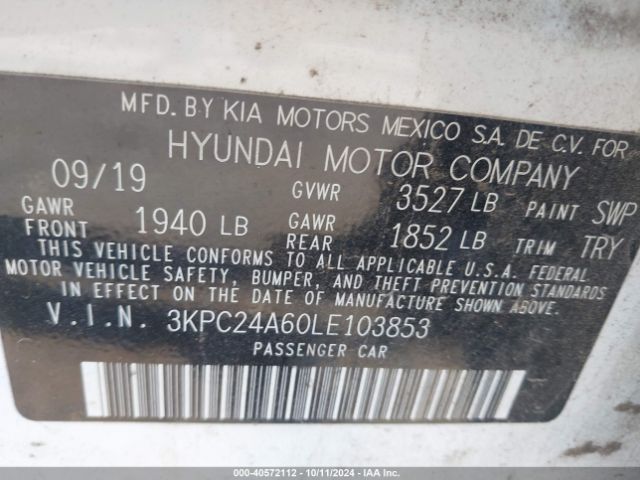 Photo 8 VIN: 3KPC24A60LE103853 - HYUNDAI ACCENT 