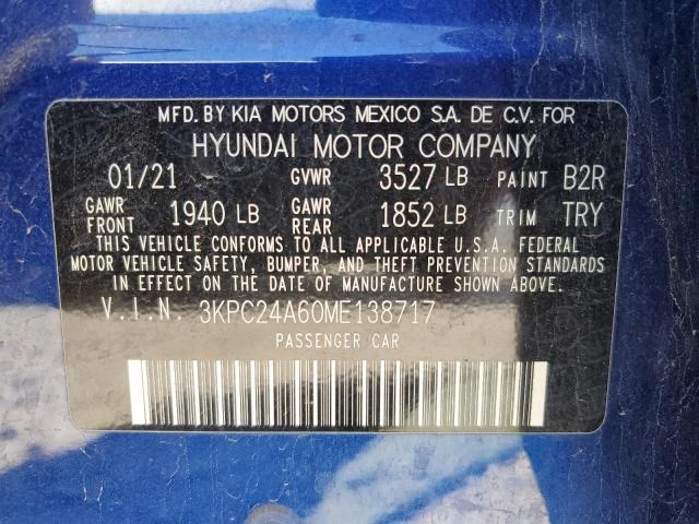 Photo 11 VIN: 3KPC24A60ME138717 - HYUNDAI ACCENT SE 