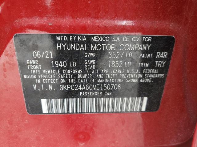 Photo 12 VIN: 3KPC24A60ME150706 - HYUNDAI ACCENT SE 