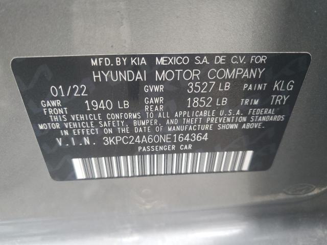 Photo 11 VIN: 3KPC24A60NE164364 - HYUNDAI ACCENT SE 