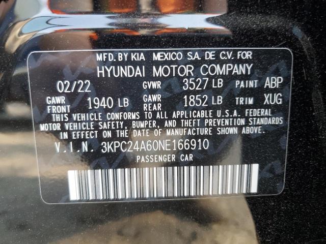 Photo 9 VIN: 3KPC24A60NE166910 - HYUNDAI ACCENT SE 