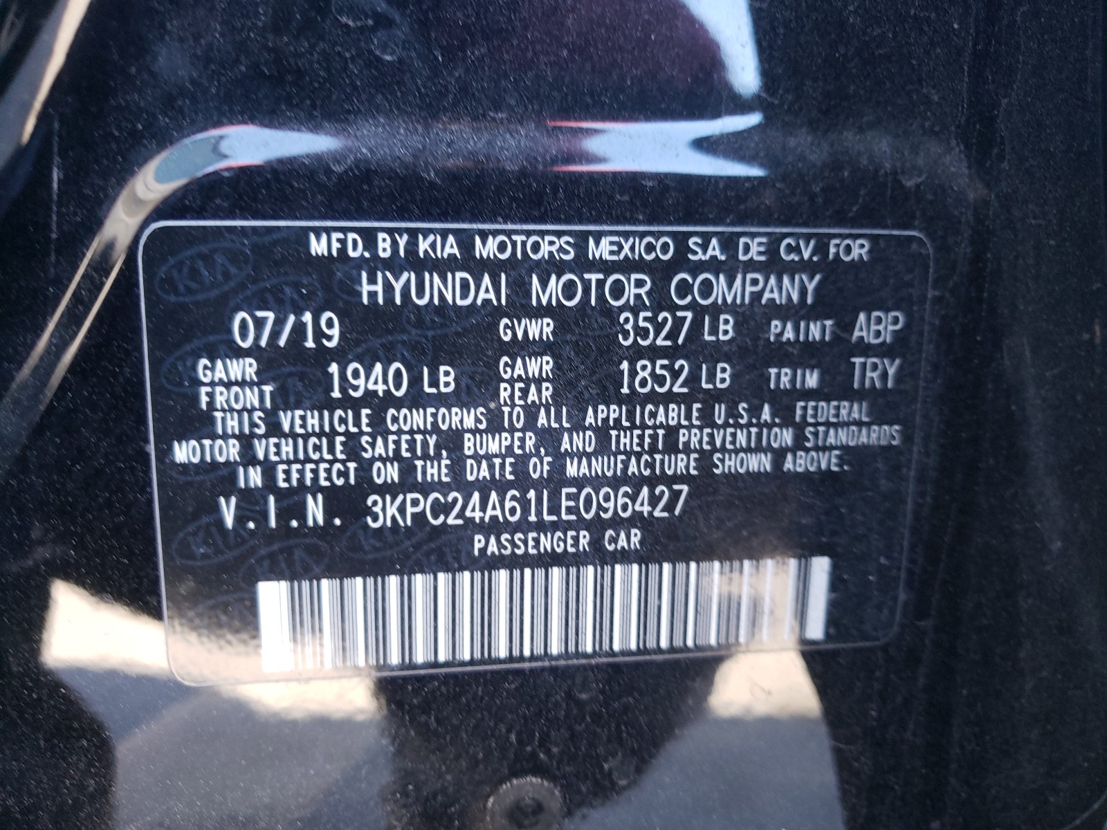 Photo 9 VIN: 3KPC24A61LE096427 - HYUNDAI ACCENT SE 