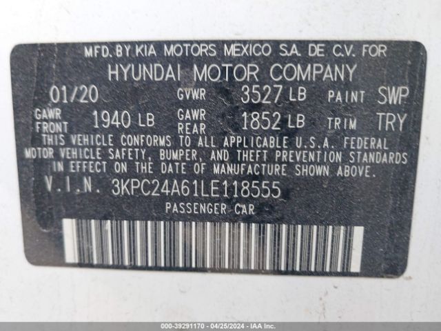 Photo 8 VIN: 3KPC24A61LE118555 - HYUNDAI ACCENT 