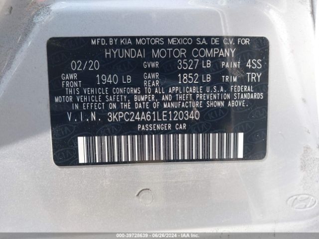 Photo 8 VIN: 3KPC24A61LE120340 - HYUNDAI ACCENT 