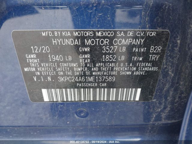 Photo 8 VIN: 3KPC24A61ME137589 - HYUNDAI ACCENT 