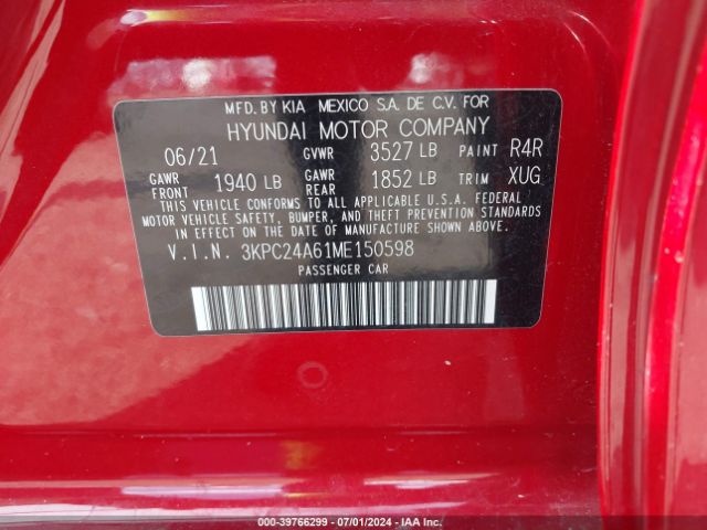 Photo 8 VIN: 3KPC24A61ME150598 - HYUNDAI ACCENT 