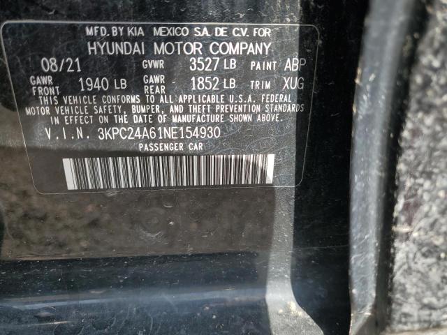 Photo 11 VIN: 3KPC24A61NE154930 - HYUNDAI ACCENT SE 