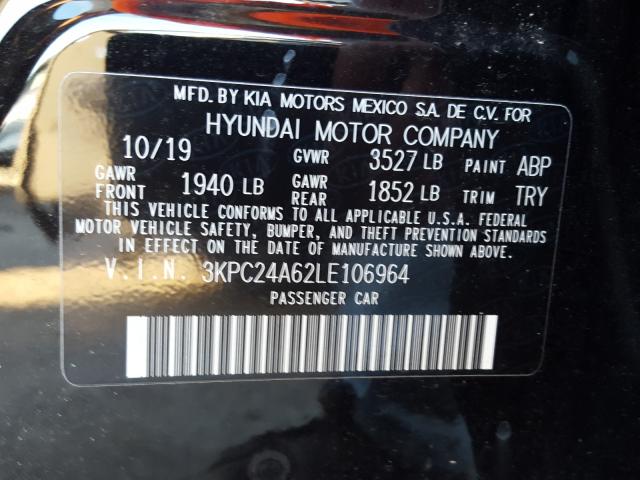 Photo 9 VIN: 3KPC24A62LE106964 - HYUNDAI ACCENT SE 