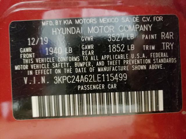 Photo 9 VIN: 3KPC24A62LE115499 - HYUNDAI ACCENT SE 