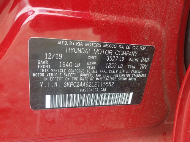 Photo 9 VIN: 3KPC24A62LE115552 - HYUNDAI ACCENT SE 