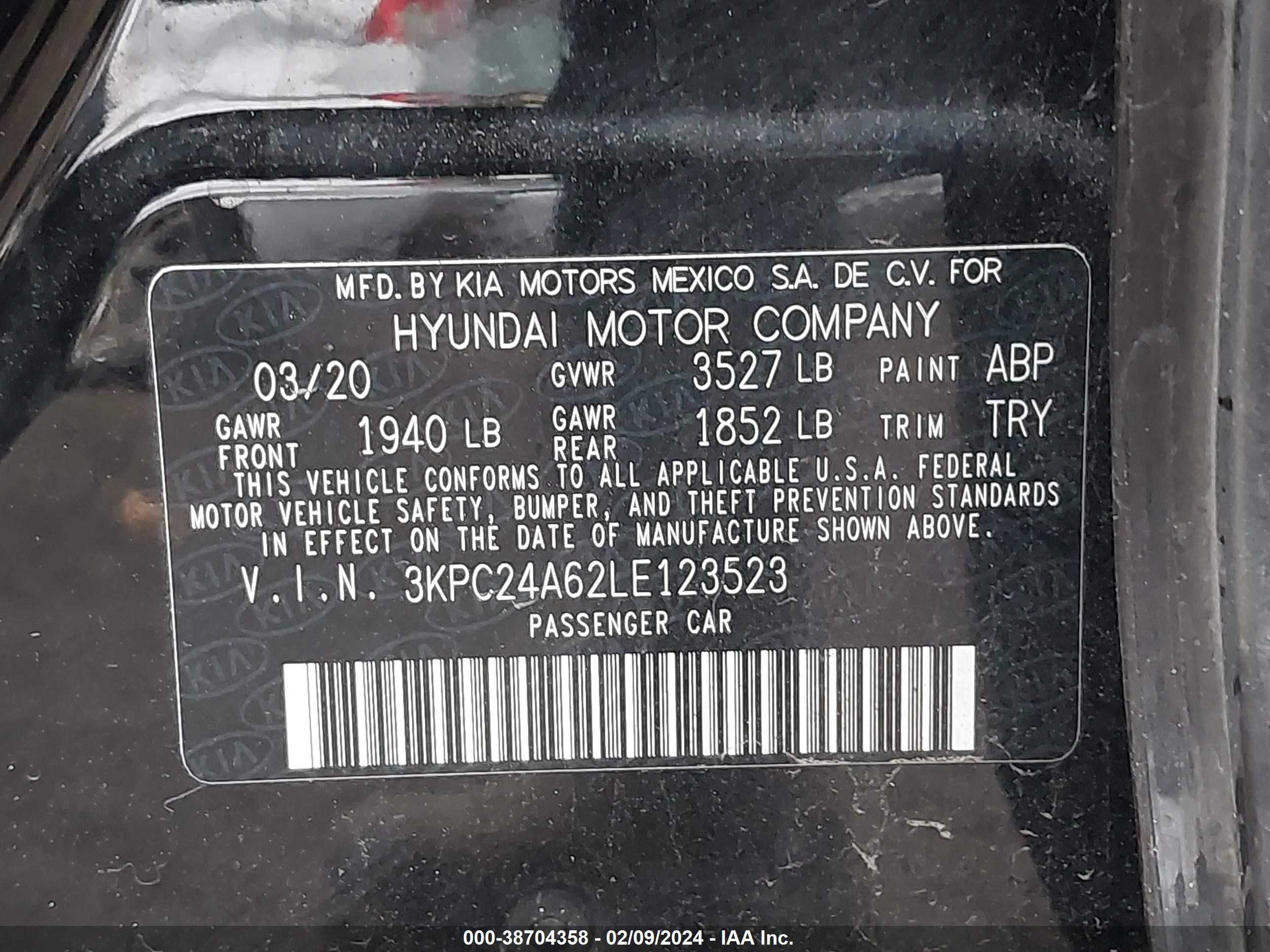 Photo 8 VIN: 3KPC24A62LE123523 - HYUNDAI ACCENT 