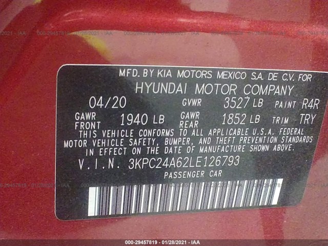 Photo 8 VIN: 3KPC24A62LE126793 - HYUNDAI ACCENT 