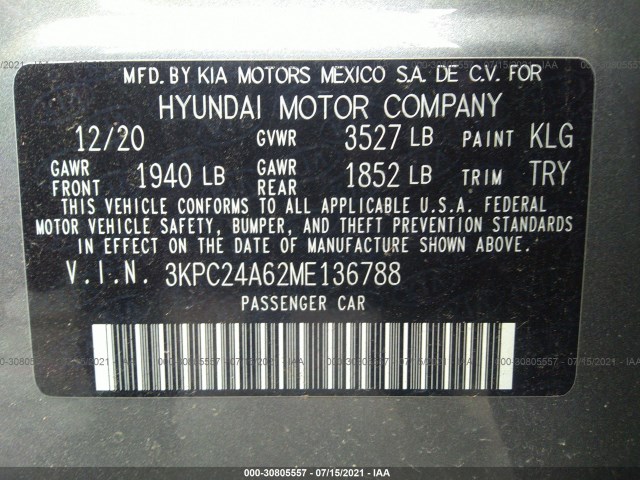 Photo 8 VIN: 3KPC24A62ME136788 - HYUNDAI ACCENT 