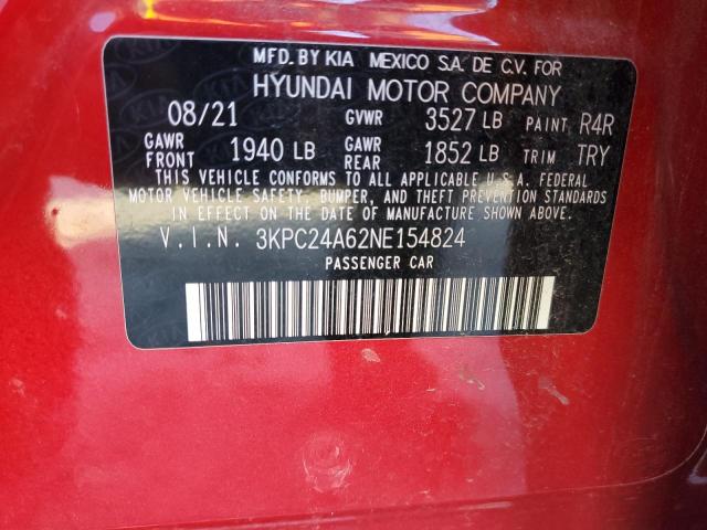 Photo 11 VIN: 3KPC24A62NE154824 - HYUNDAI ACCENT SE 