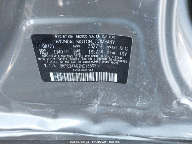 Photo 8 VIN: 3KPC24A62NE155925 - HYUNDAI ACCENT 