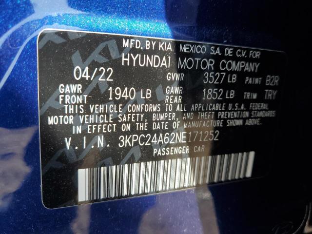 Photo 11 VIN: 3KPC24A62NE171252 - HYUNDAI ACCENT SE 