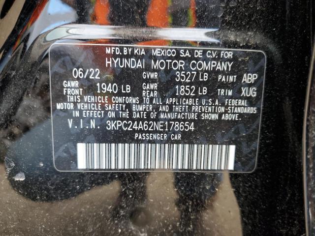 Photo 12 VIN: 3KPC24A62NE178654 - HYUNDAI ACCENT SE 