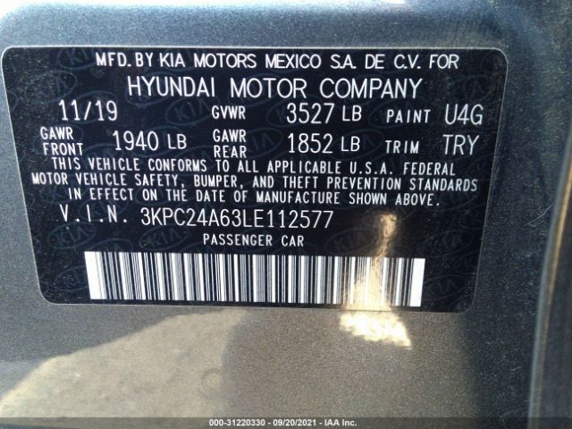 Photo 8 VIN: 3KPC24A63LE112577 - HYUNDAI ACCENT 