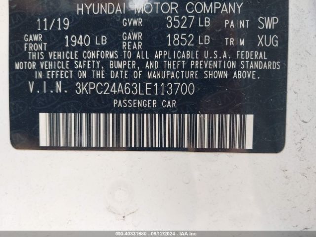 Photo 8 VIN: 3KPC24A63LE113700 - HYUNDAI ACCENT 