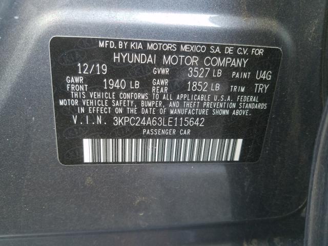 Photo 9 VIN: 3KPC24A63LE115642 - HYUNDAI ACCENT SE 