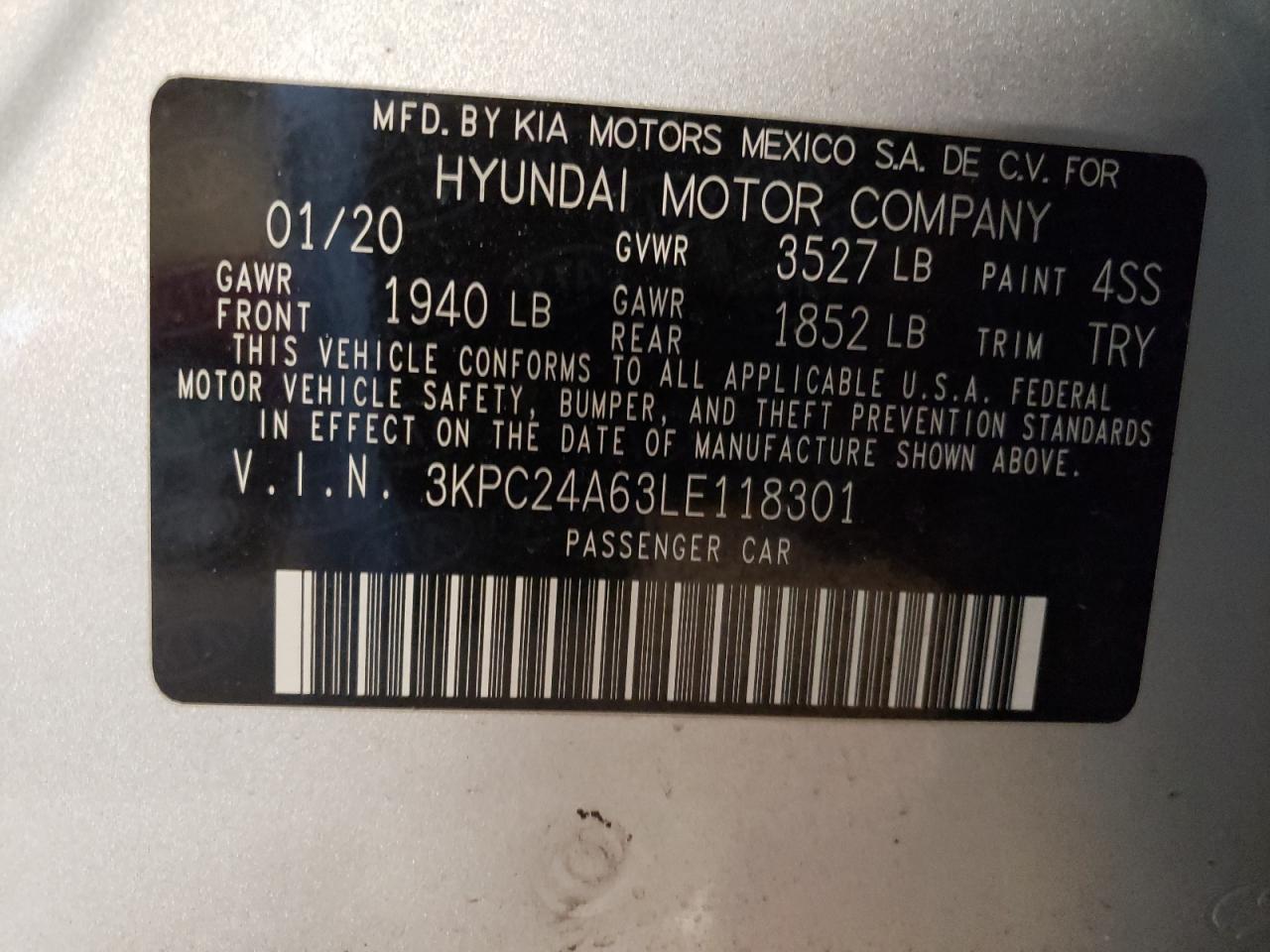 Photo 12 VIN: 3KPC24A63LE118301 - HYUNDAI ACCENT 