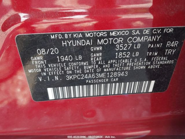 Photo 8 VIN: 3KPC24A63ME128943 - HYUNDAI ACCENT 