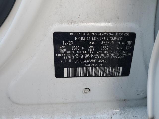 Photo 11 VIN: 3KPC24A63ME136931 - HYUNDAI ACCENT SE 