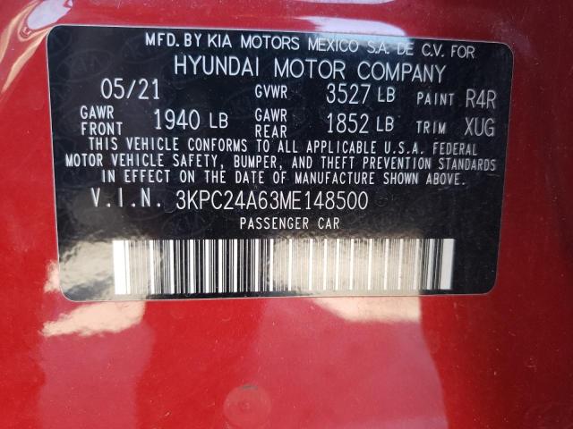 Photo 11 VIN: 3KPC24A63ME148500 - HYUNDAI ACCENT SE 