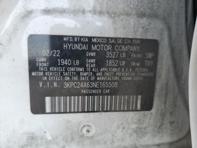 Photo 12 VIN: 3KPC24A63NE165508 - HYUNDAI ACCENT SE 