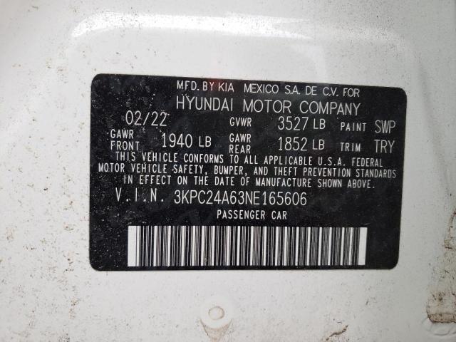 Photo 11 VIN: 3KPC24A63NE165606 - HYUNDAI ACCENT SE 