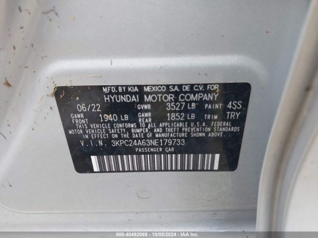 Photo 8 VIN: 3KPC24A63NE179733 - HYUNDAI ACCENT 