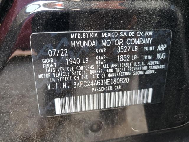 Photo 11 VIN: 3KPC24A63NE180820 - HYUNDAI ACCENT SE 