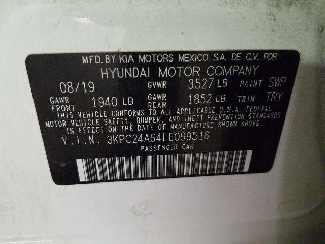 Photo 9 VIN: 3KPC24A64LE099516 - HYUNDAI ACCENT SE 