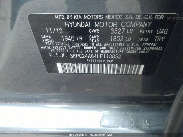 Photo 8 VIN: 3KPC24A64LE113852 - HYUNDAI ACCENT 