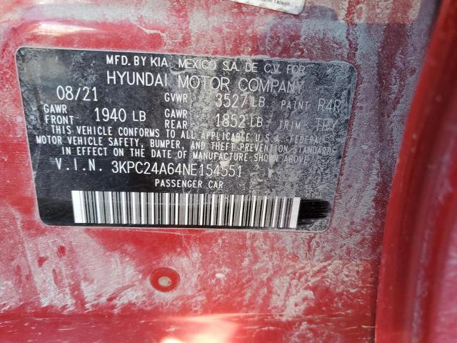 Photo 11 VIN: 3KPC24A64NE154551 - HYUNDAI ACCENT SE 