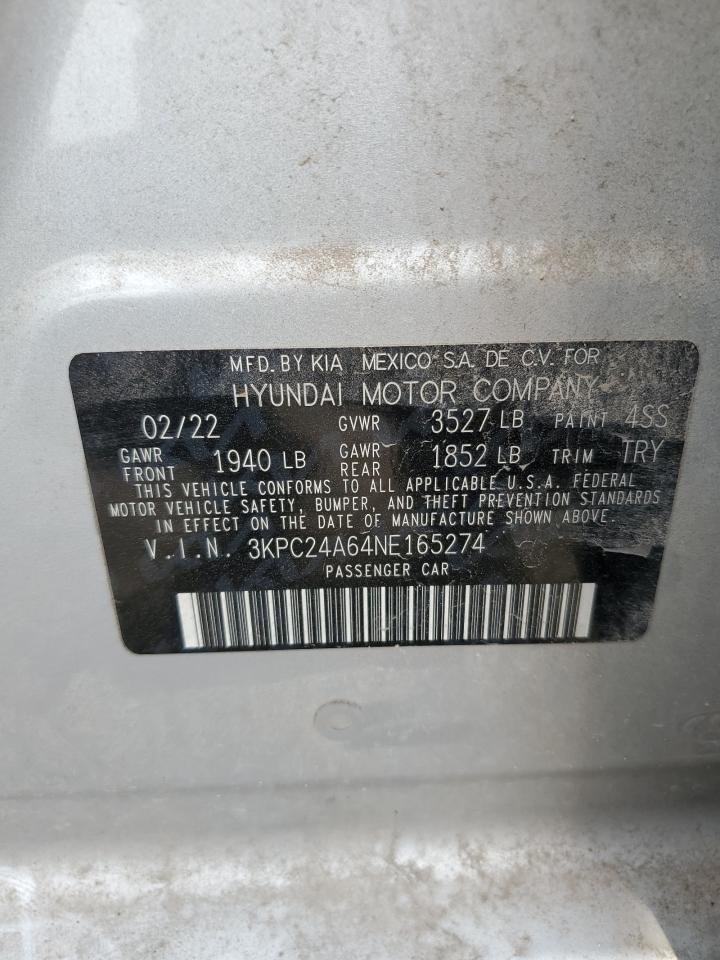 Photo 11 VIN: 3KPC24A64NE165274 - HYUNDAI ACCENT 