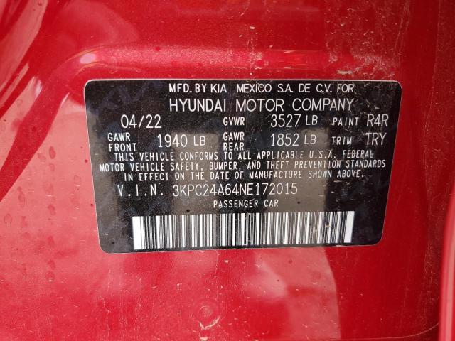 Photo 12 VIN: 3KPC24A64NE172015 - HYUNDAI ACCENT SE 