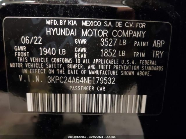 Photo 8 VIN: 3KPC24A64NE179532 - HYUNDAI ACCENT 