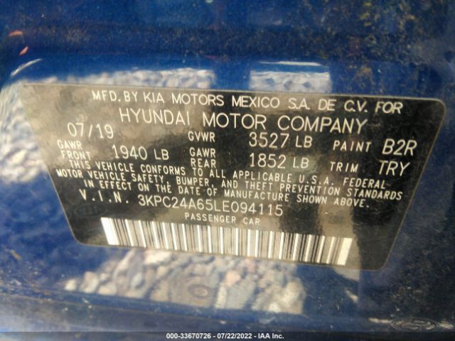 Photo 8 VIN: 3KPC24A65LE094115 - HYUNDAI ACCENT 