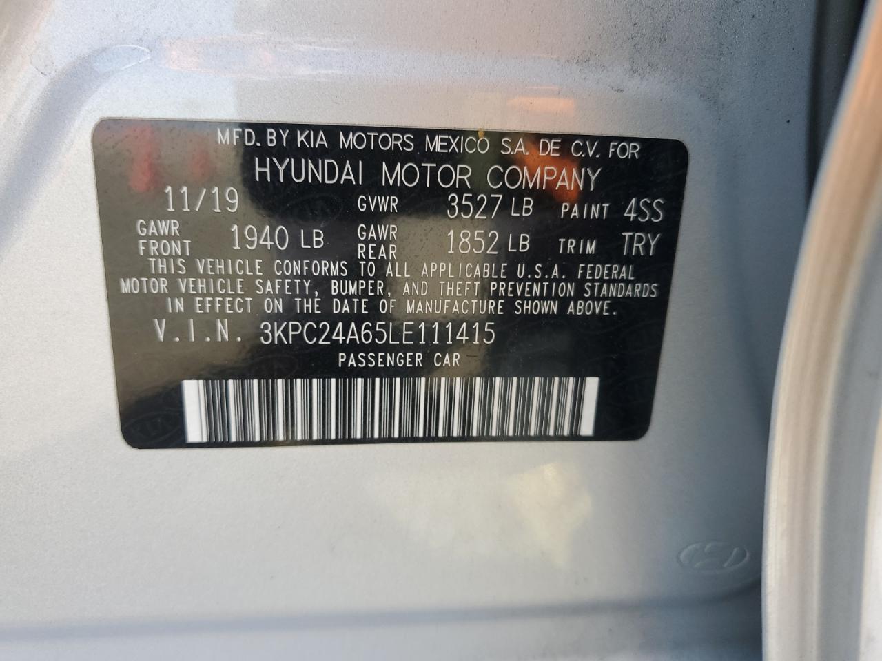 Photo 12 VIN: 3KPC24A65LE111415 - HYUNDAI ACCENT 