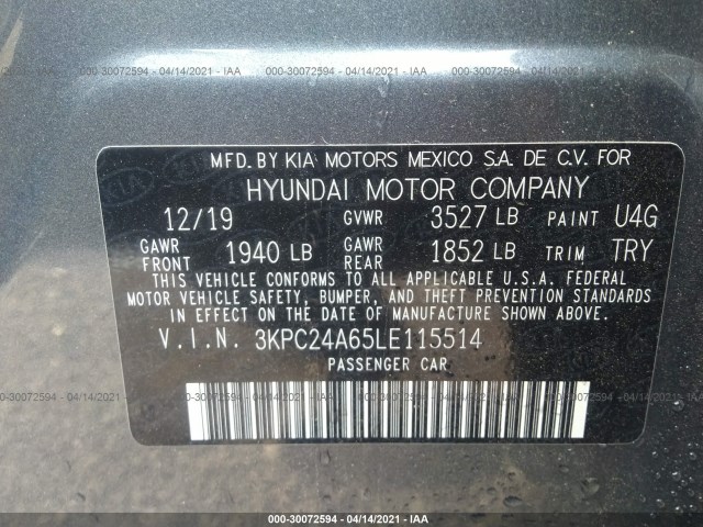 Photo 8 VIN: 3KPC24A65LE115514 - HYUNDAI ACCENT 