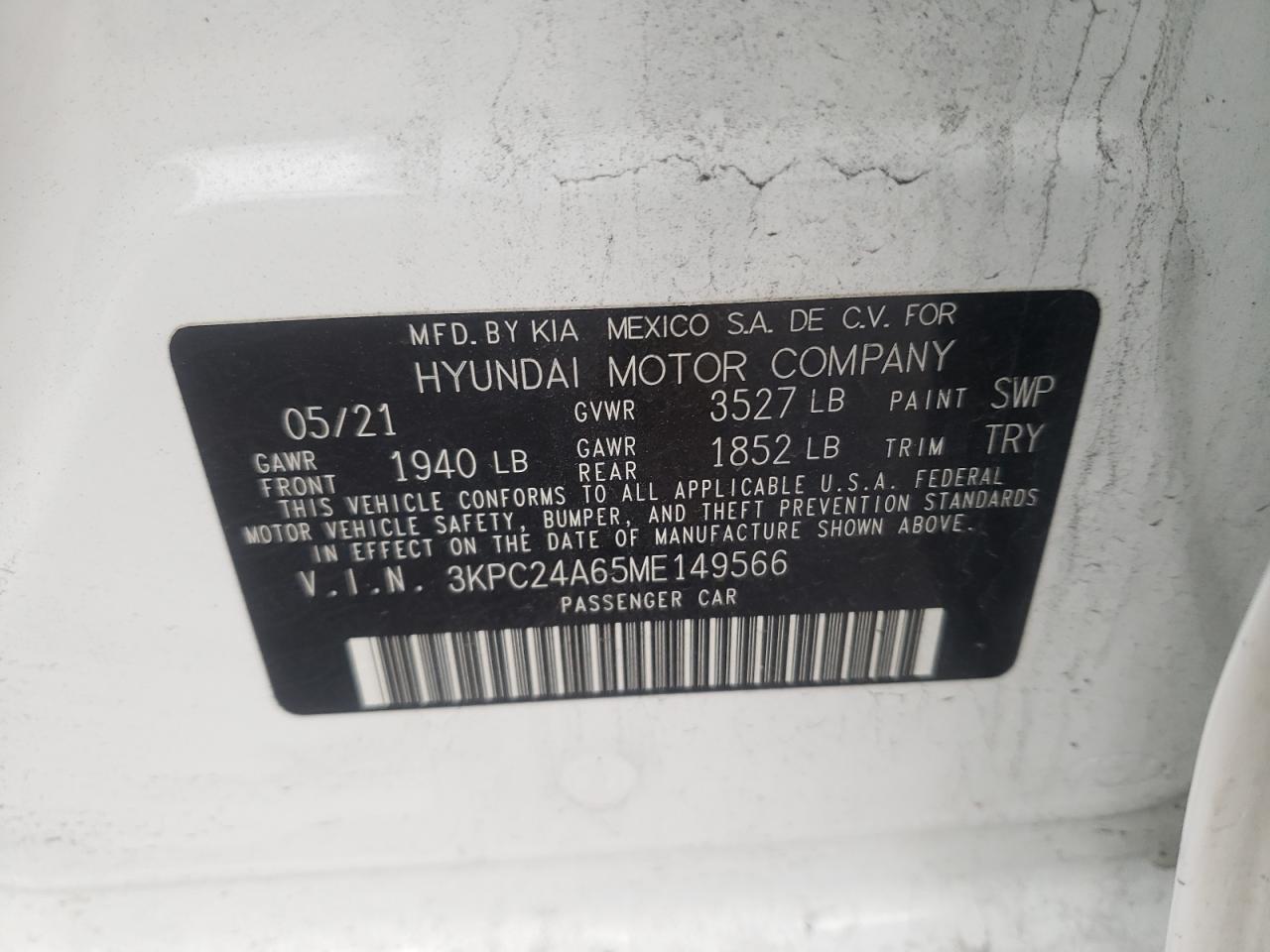 Photo 11 VIN: 3KPC24A65ME149566 - HYUNDAI ACCENT 