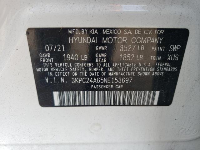 Photo 11 VIN: 3KPC24A65NE153697 - HYUNDAI ACCENT 