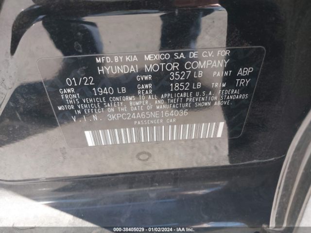 Photo 8 VIN: 3KPC24A65NE164036 - HYUNDAI ACCENT 