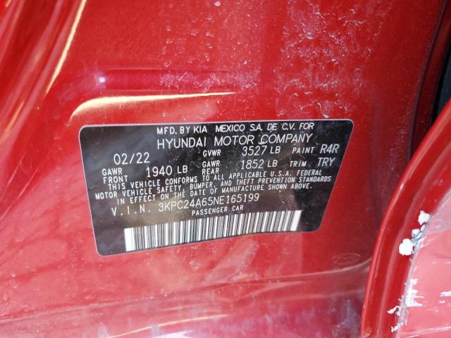 Photo 11 VIN: 3KPC24A65NE165199 - HYUNDAI ACCENT SE 