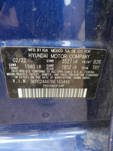 Photo 11 VIN: 3KPC24A65NE165445 - HYUNDAI ACCENT SE 