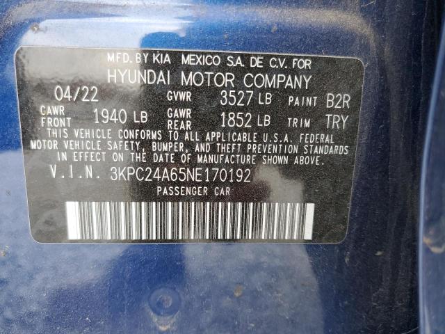 Photo 11 VIN: 3KPC24A65NE170192 - HYUNDAI ACCENT 