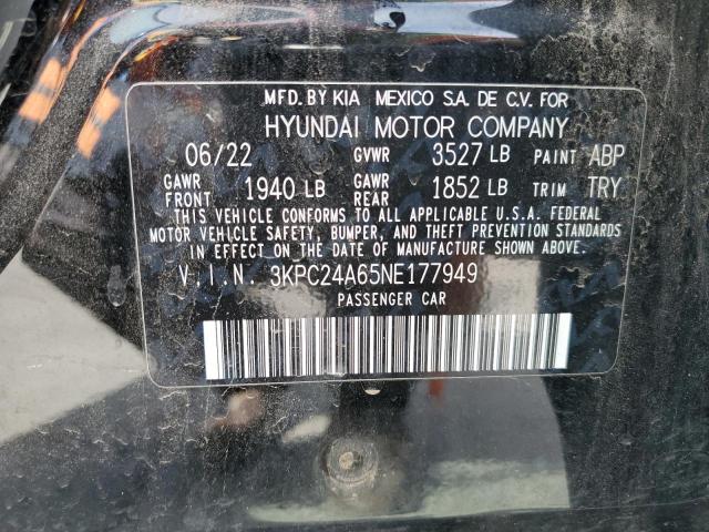 Photo 11 VIN: 3KPC24A65NE177949 - HYUNDAI ACCENT 