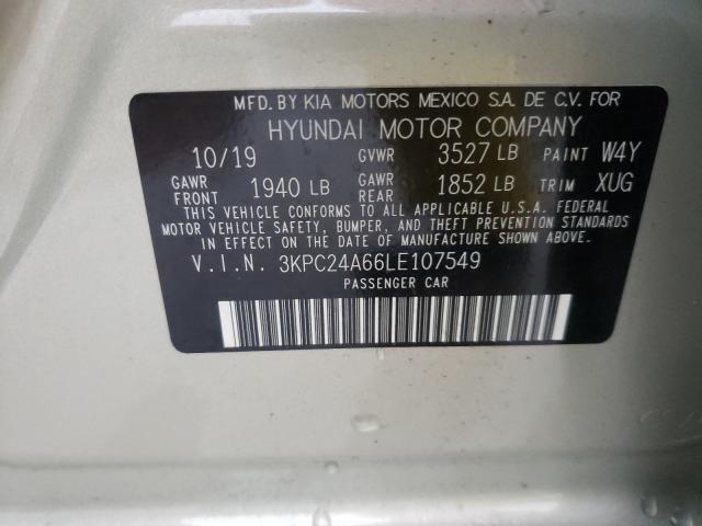 Photo 9 VIN: 3KPC24A66LE107549 - HYUNDAI ACCENT SE 